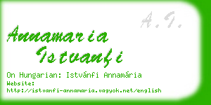 annamaria istvanfi business card